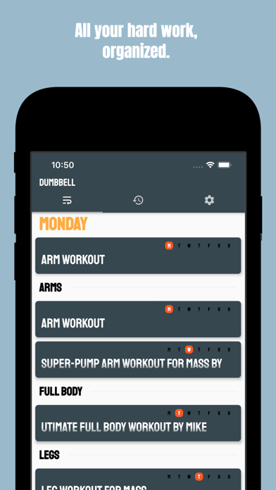 Dumbbell - Workout Log Screenshot