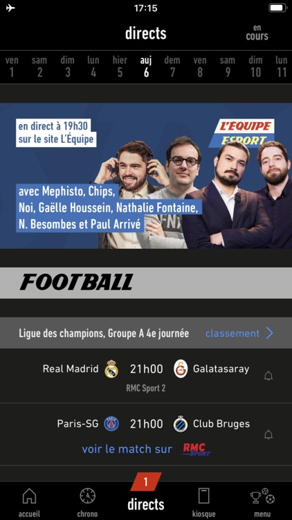 L’EQUIPE, sports en direct