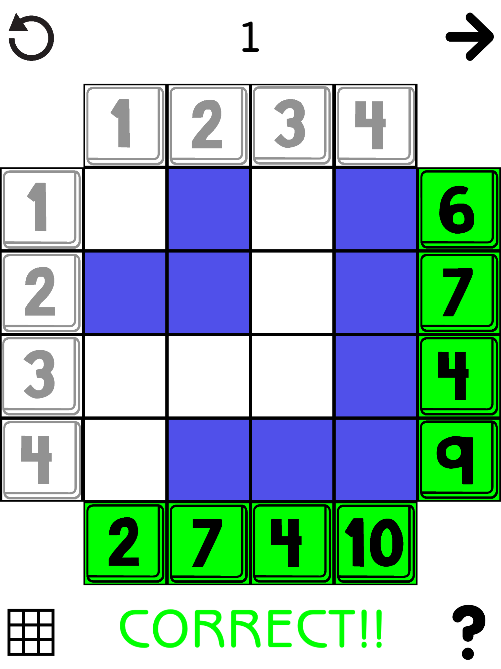 Kakurasu (5x5 - 10x10 Grids)