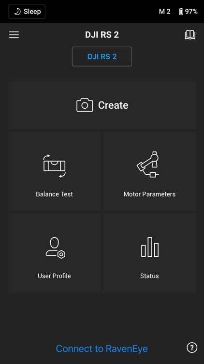 DJI Ronin app balance test screenshot
