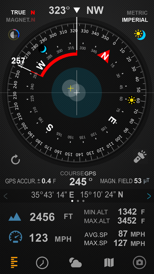 #1. Compass 54 Pro (iOS) 由: Elen Bekzadyan