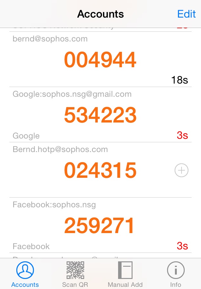 Sophos Authenticator screenshot 2