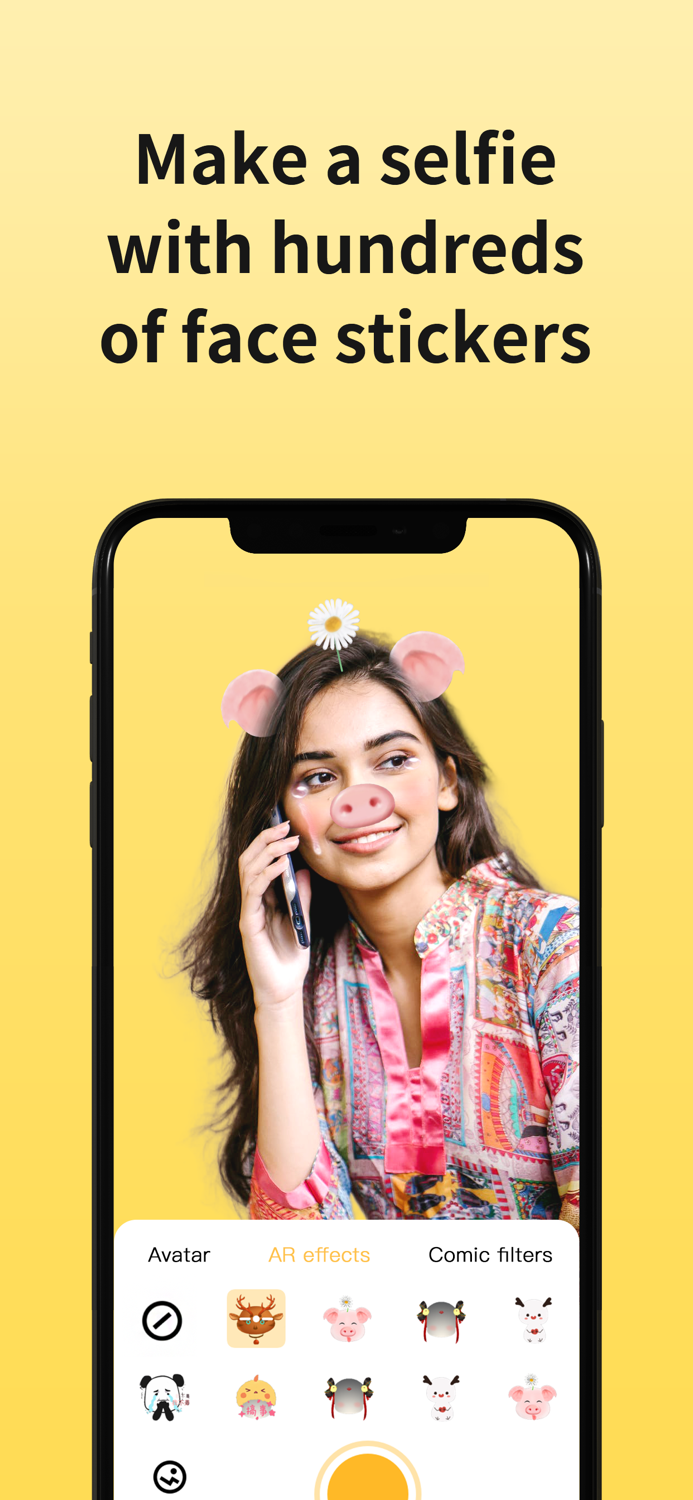 AR Snap funny selfie camera