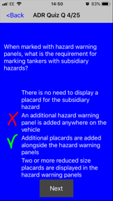 ADR Quiz Dangerous Goods screenshot