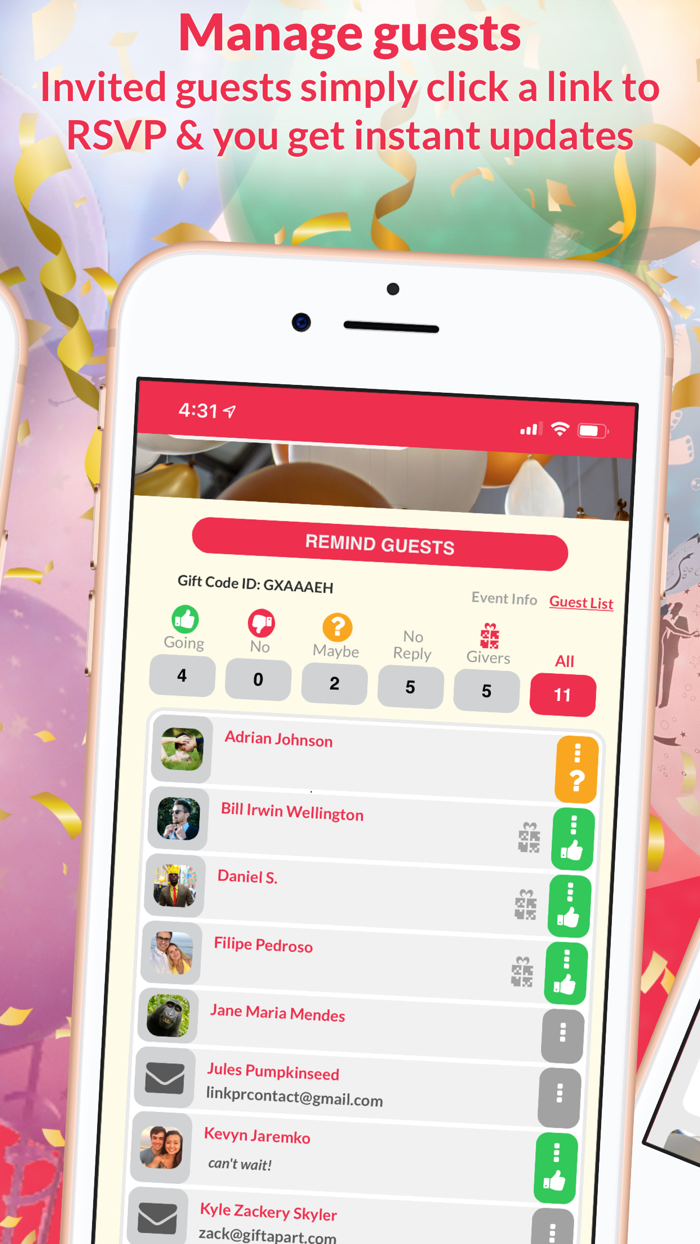 Giftapart Chat Shop Gift Plan