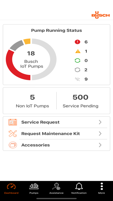Busch Vacuum-App Screenshot