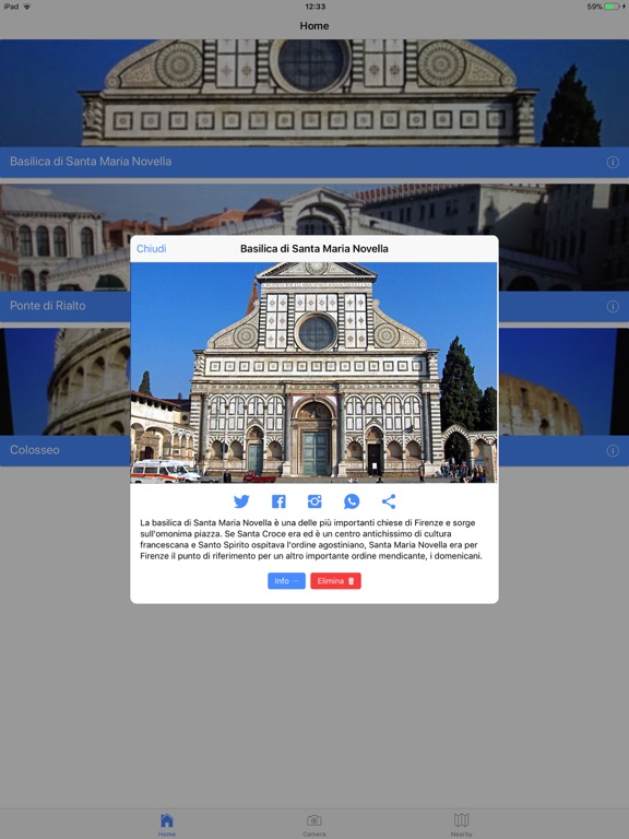 Monumento iPad screenshot 2 - Travel app