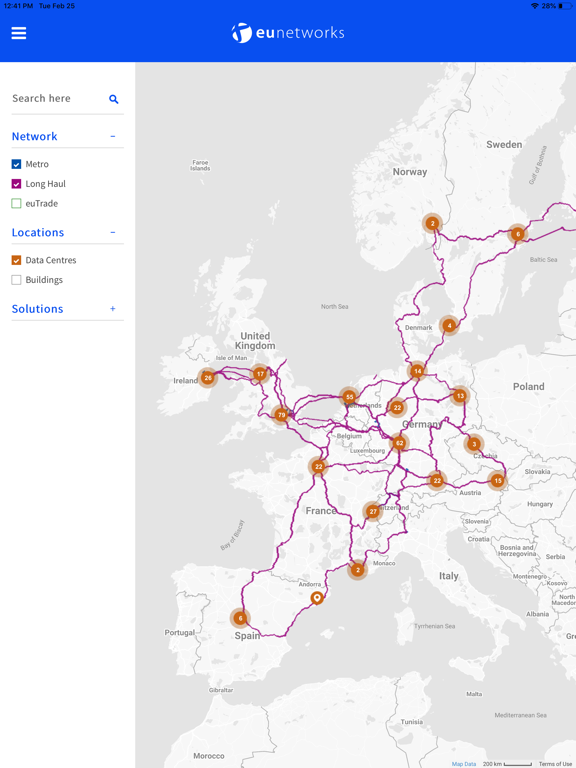 euNetworks Map app screenshot 2