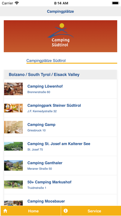 Camping Südtirol Screenshot