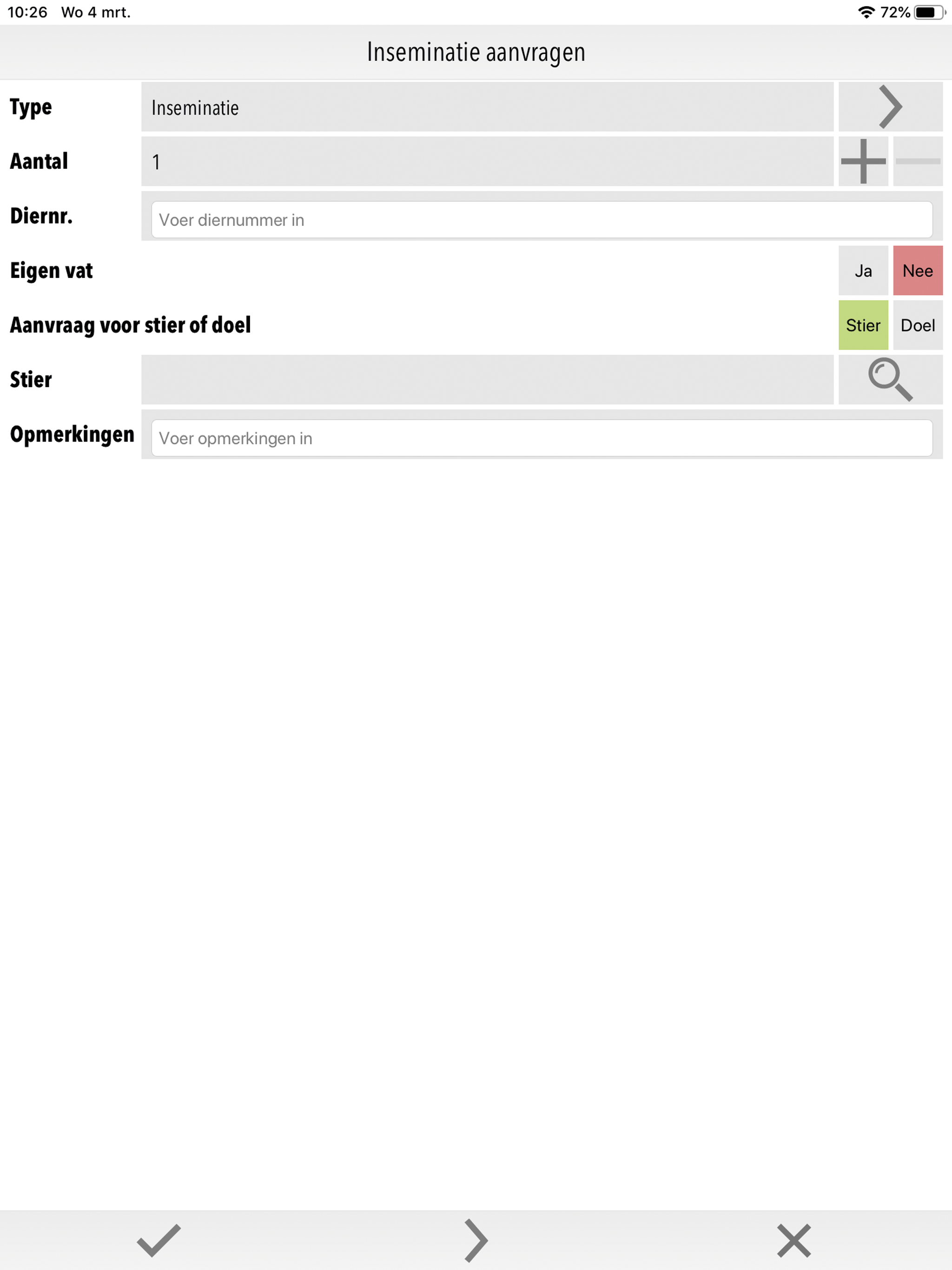 Inseminatie Opgave App