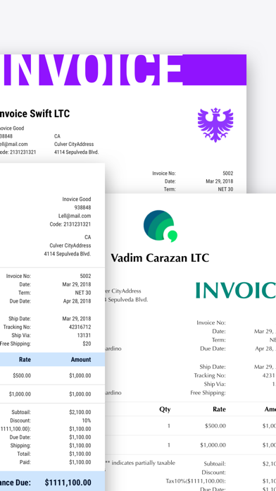 Swift Invoice, Invoice Maker, Screenshot