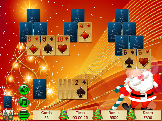 Xmas TriPeaks Card Solitaire iPad screenshot
