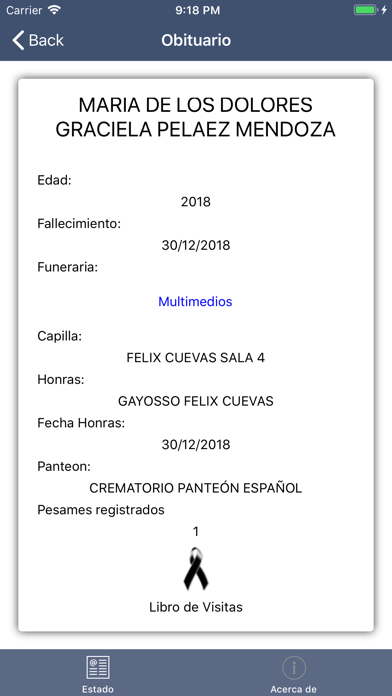 Obituario Digital screenshot