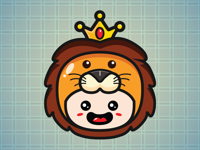 Sticker Me Lion Mascot Boy