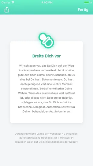 Screenshot von Wehen - Wehenzähler 9m auf dem iPhone 4