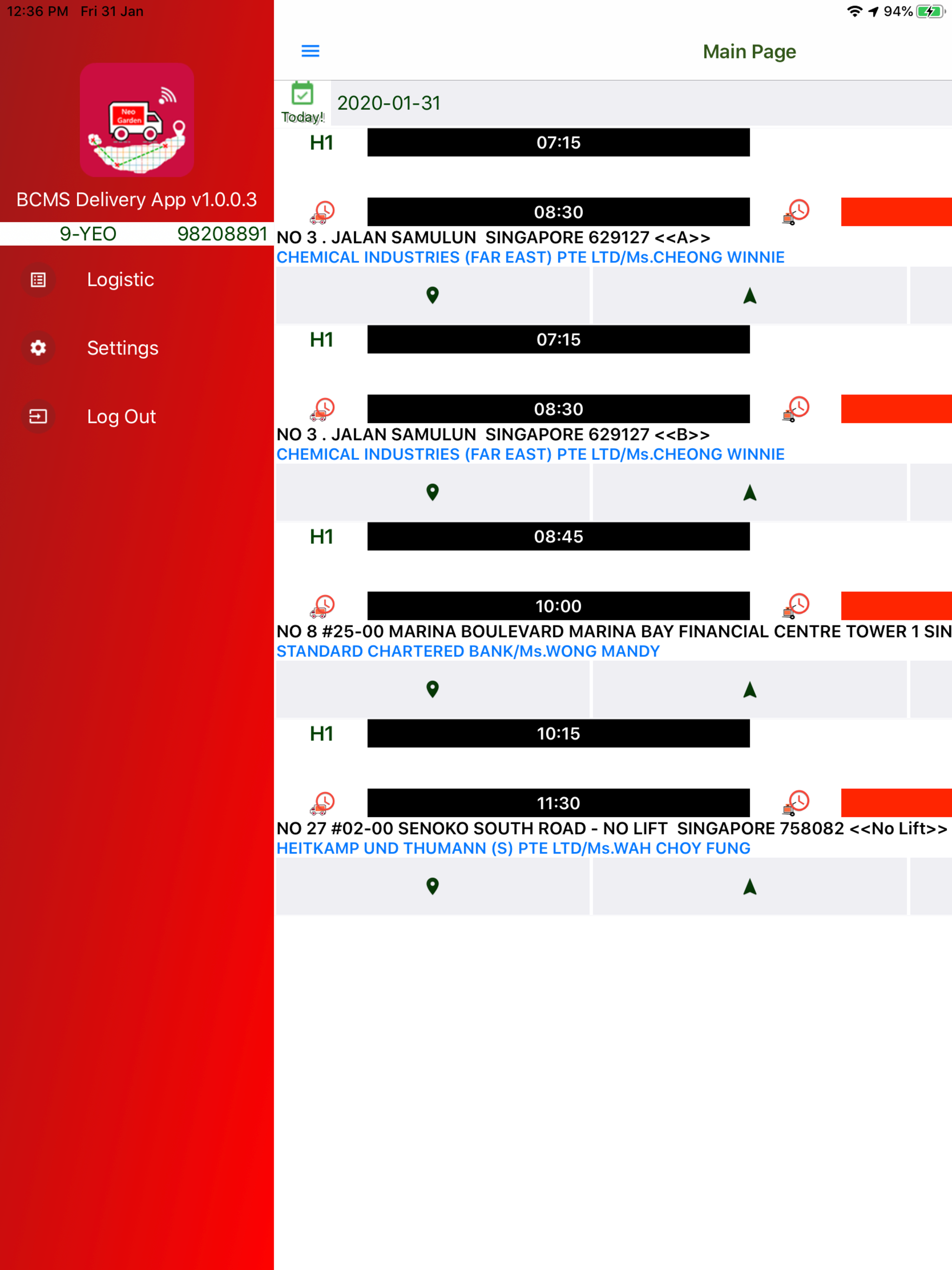 BCMS Delivery App