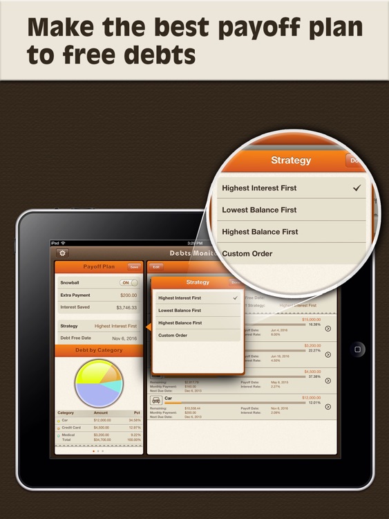 Debts Monitor for iPad