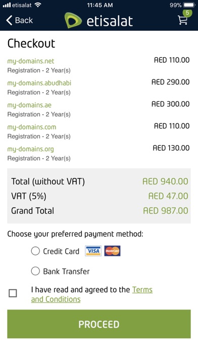 Etisalat Domains Screenshot