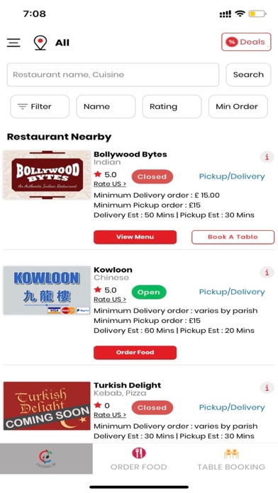 Cuisine.JE, Food and Tables Screenshot