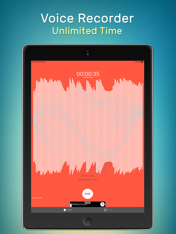 Screenshot #4 pour Voice Recorder HD!
