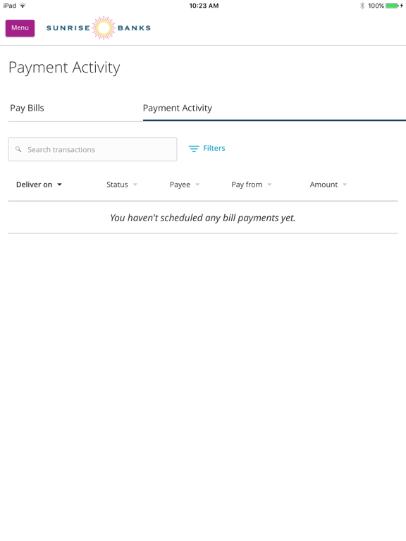Sunrise Banks Digital Banking iPad screenshot 5 - Finance app