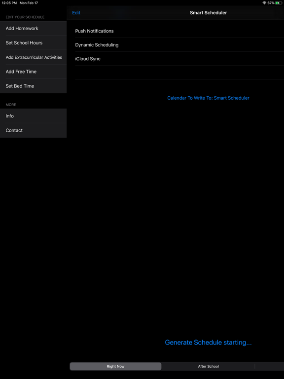 Smart Scheduler - Student iPad screenshot 3 - Productivity app