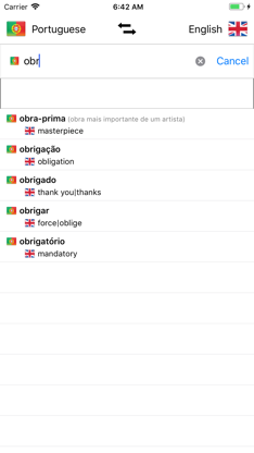 Portuguese/English Dictionary screenshot 1