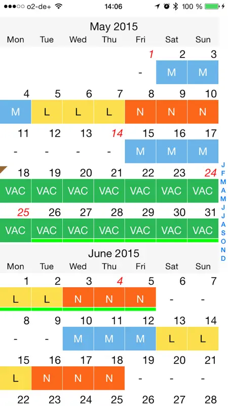 calendrier de travail screenshot 2 of 3