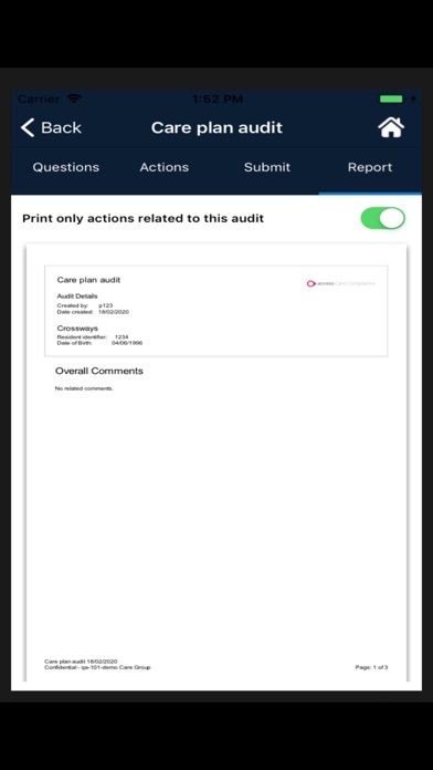 Access Care Compliance Screenshot