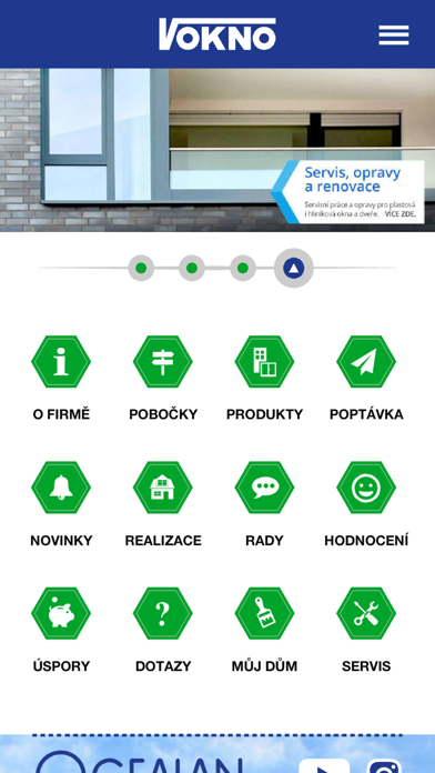 V OKNO app screenshot