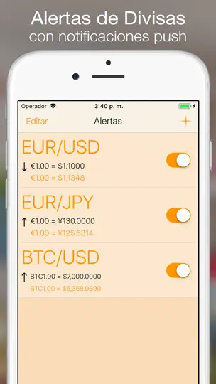 Captura de pantalla de Currency+ (Currency Converter) en iPhone 5