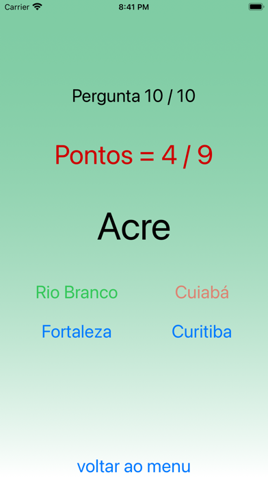 Estados do Brasil - Jogo Screenshot