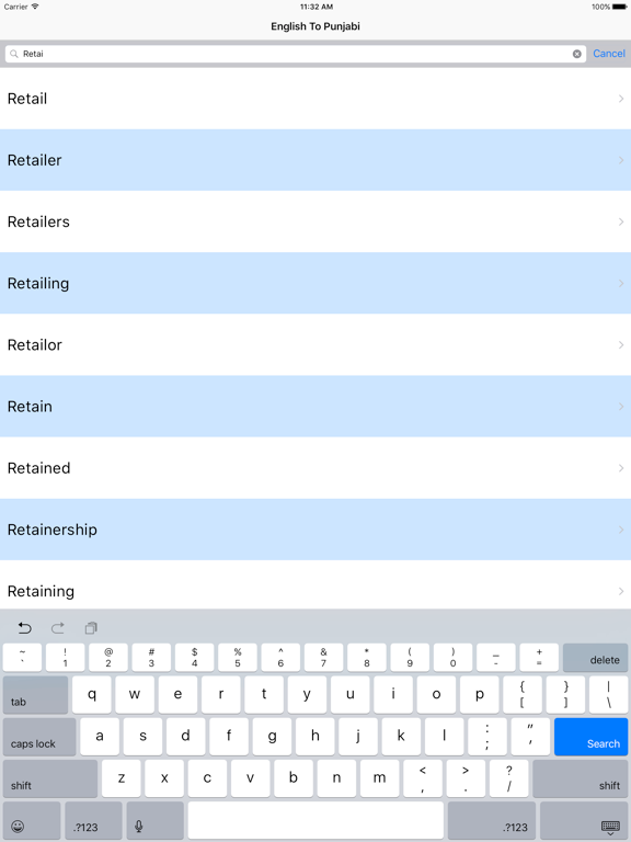Screenshot #5 pour English To Punjabi Dictionary