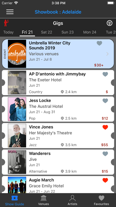 Showbook : Adelaide Screenshot