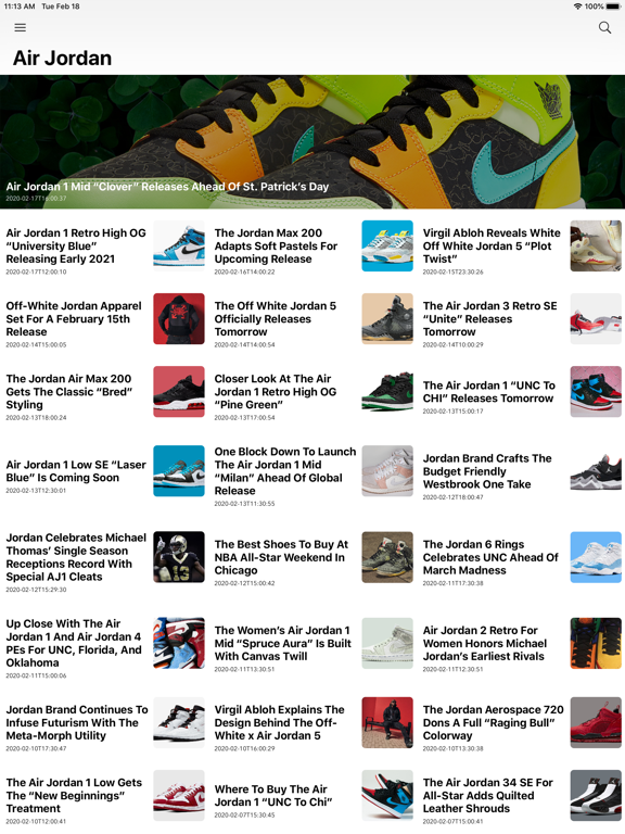 Sneakers News Geek iPad screenshot