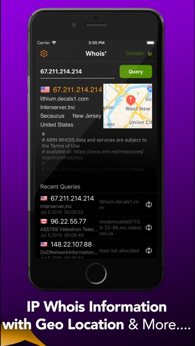 Whois+ Domain & IP Search Screenshot