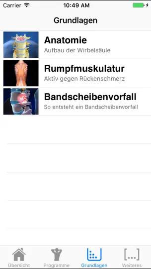 Screenshot von RückenDoc Lite auf dem iPhone 5