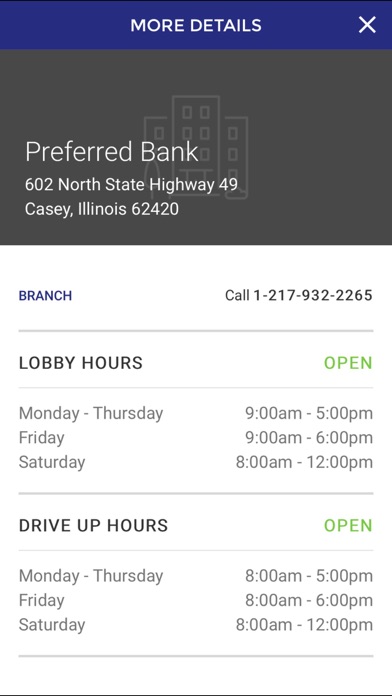 Preferred Bank, Illinois Screenshot