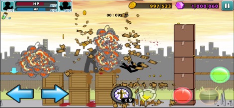 Anger of Stick 5 : zombie - Experience the app's dynamic action with massive explosions and scattered debris, illustrating the intense visual feedback during combat scenarios.