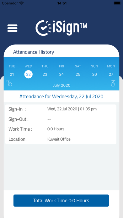 iSign - Time Attendance App Screenshot