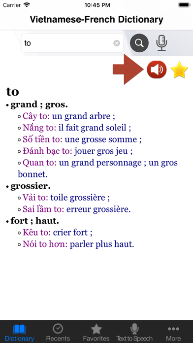 Screenshot #2 pour Vietnamese-French Dictionary++