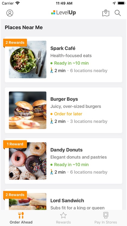 LevelUp: Order food ahead