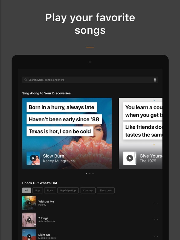 SoundHound + LiveLyrics - Search, Discover and Play Music with Lyrics screenshot