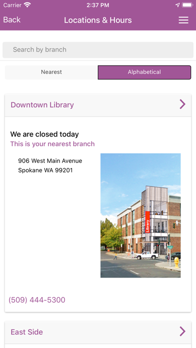 Spokane Library Screenshot