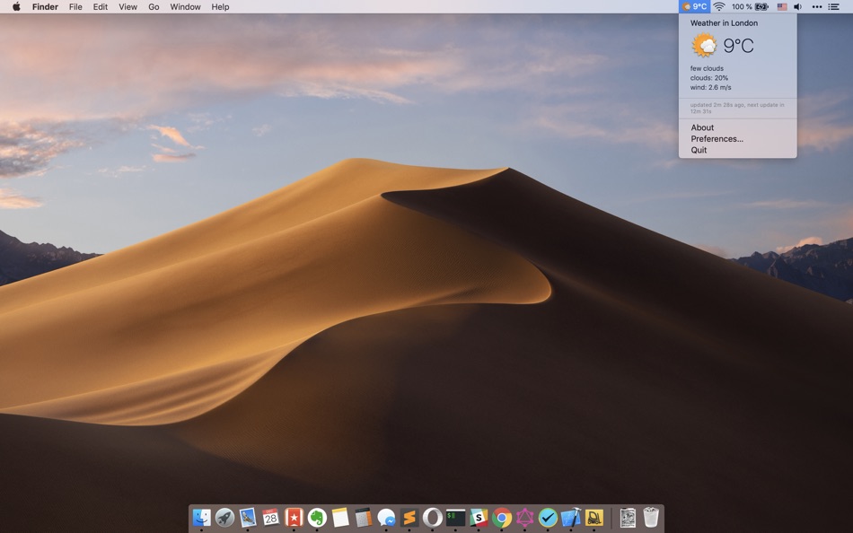#1. Weather for Status Bar (macOS) 由: Mykola Blokhin