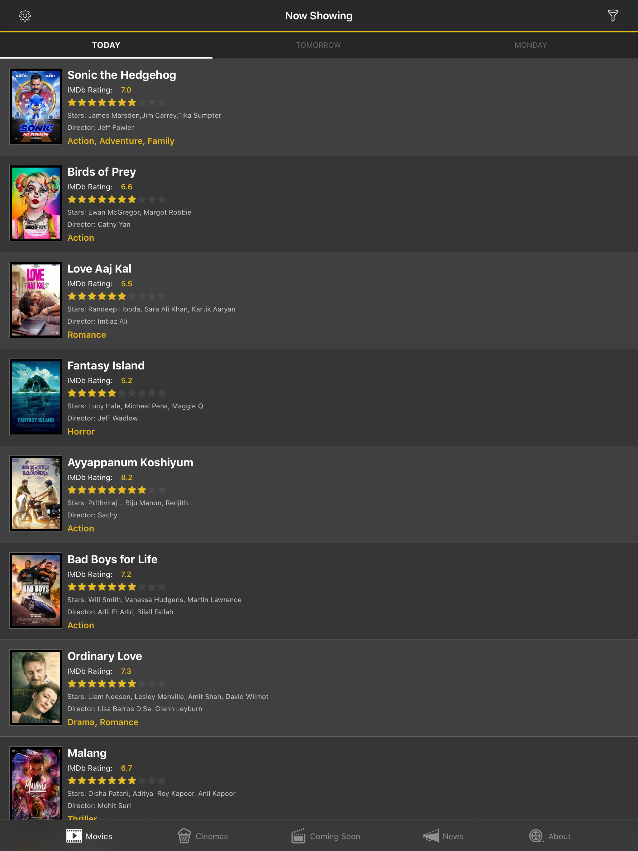 UAE Cinema Showtimes - Lite