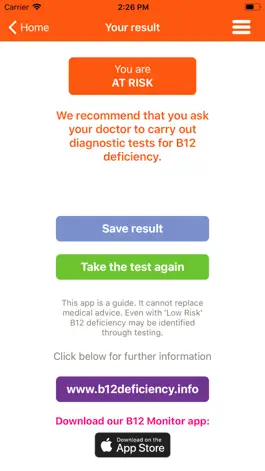 Game screenshot B12 Deficiency - risk checker hack