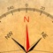 Simplistic design compass highlighting the most important information that compass gives you - what heading are you facing at the moment - fading all other distractions away