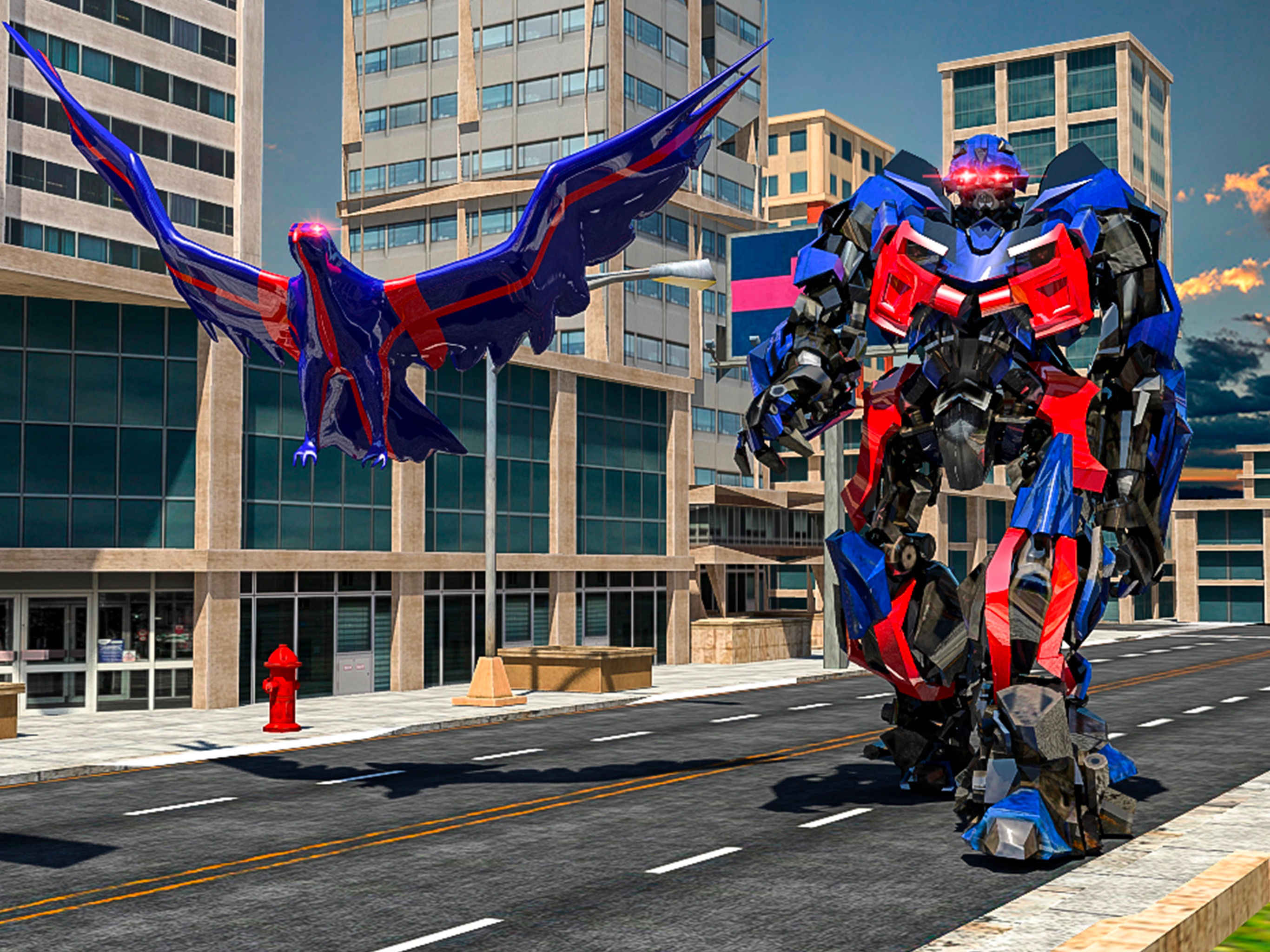 Police Eagle robot battle