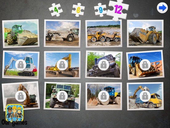 Big Trucks Puzzle iPad screenshot 1 - Education app